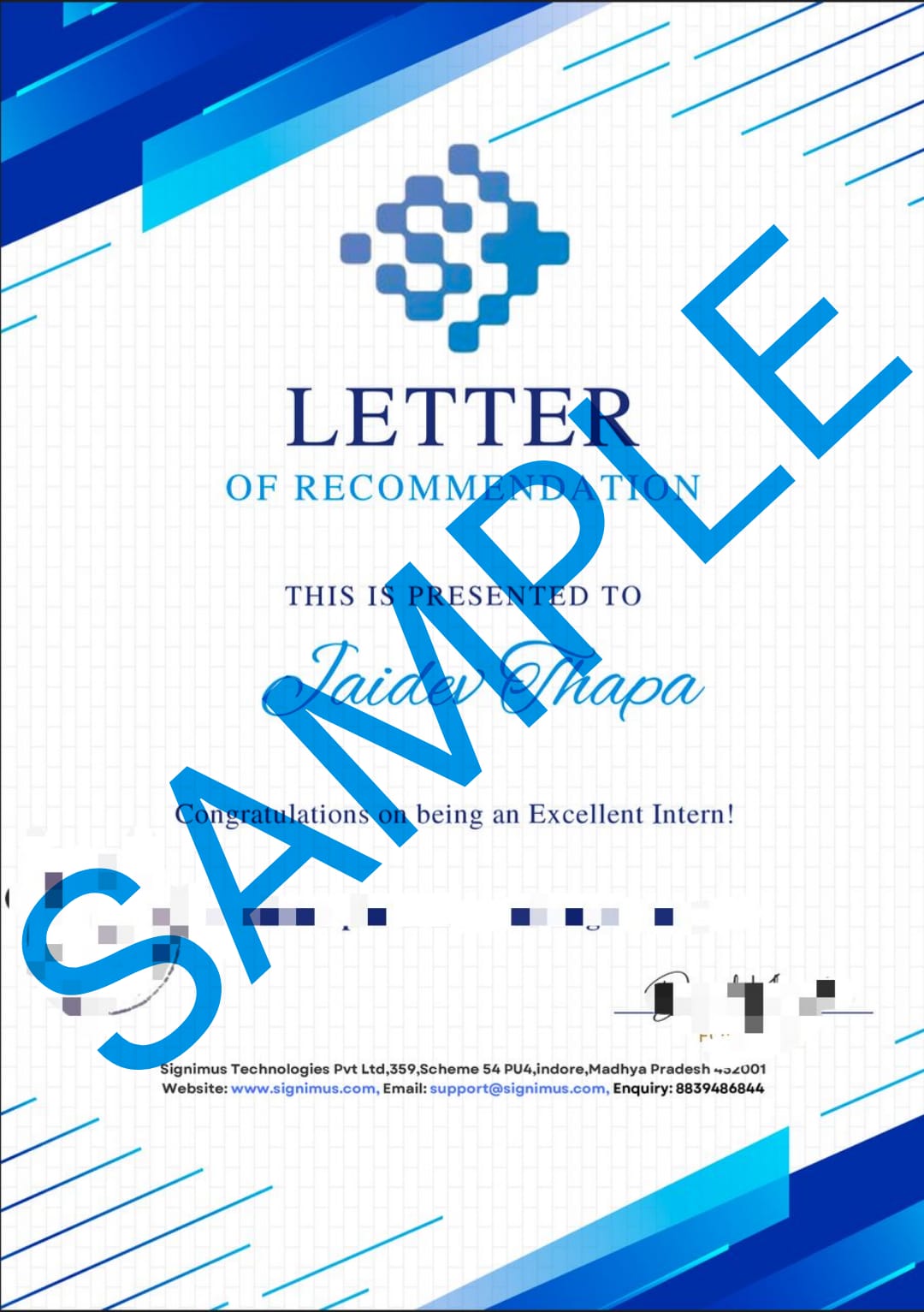 Sample Letter of Recommendation